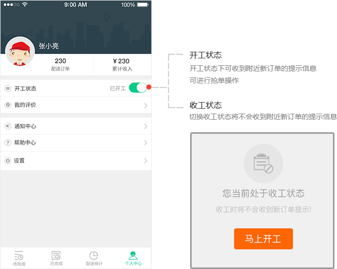 开工/收工 状态自由控制